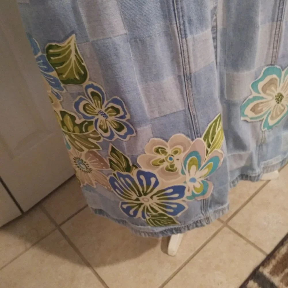 2442 Jeaniemade Size 16 (XL) Baccini Upcycled Jean Dress - Picture 2 of 11